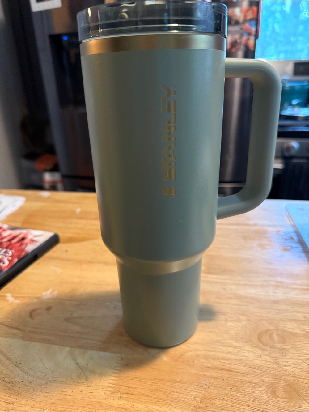 Stanley Matte Sage Green Travel Tumbler with Handle